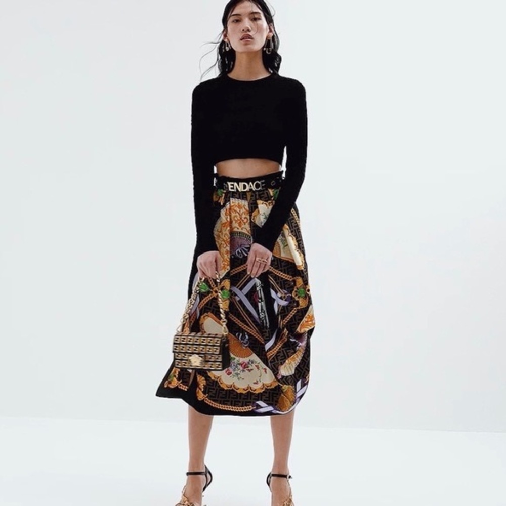 FENDACE 2022 SS Monogram Silk Skirt